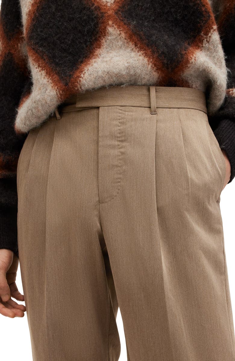 AllSaints Santee Pleated Front Pants, Alternate, color, Military Green