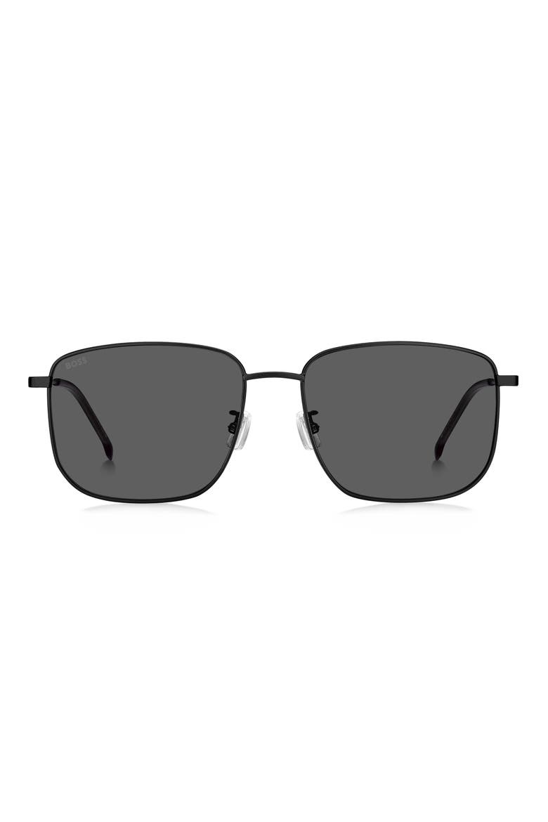 1619/F/S 58mm Rectangle Sunglasses, Main, color, MATTE BLACK