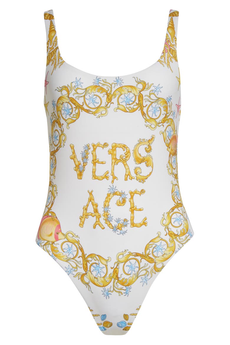 Underwater Barocco One-Piece Swimsuit, Alternate, color, EGGSHELL MULTICOLOR