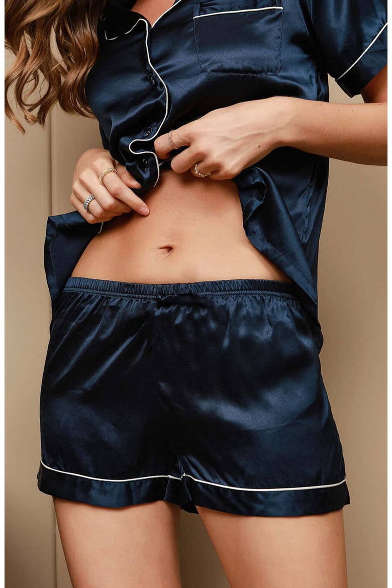 Pure Silk Pajamas Short Pjs Set 2Pcs, Alternate, color, DarkBlue