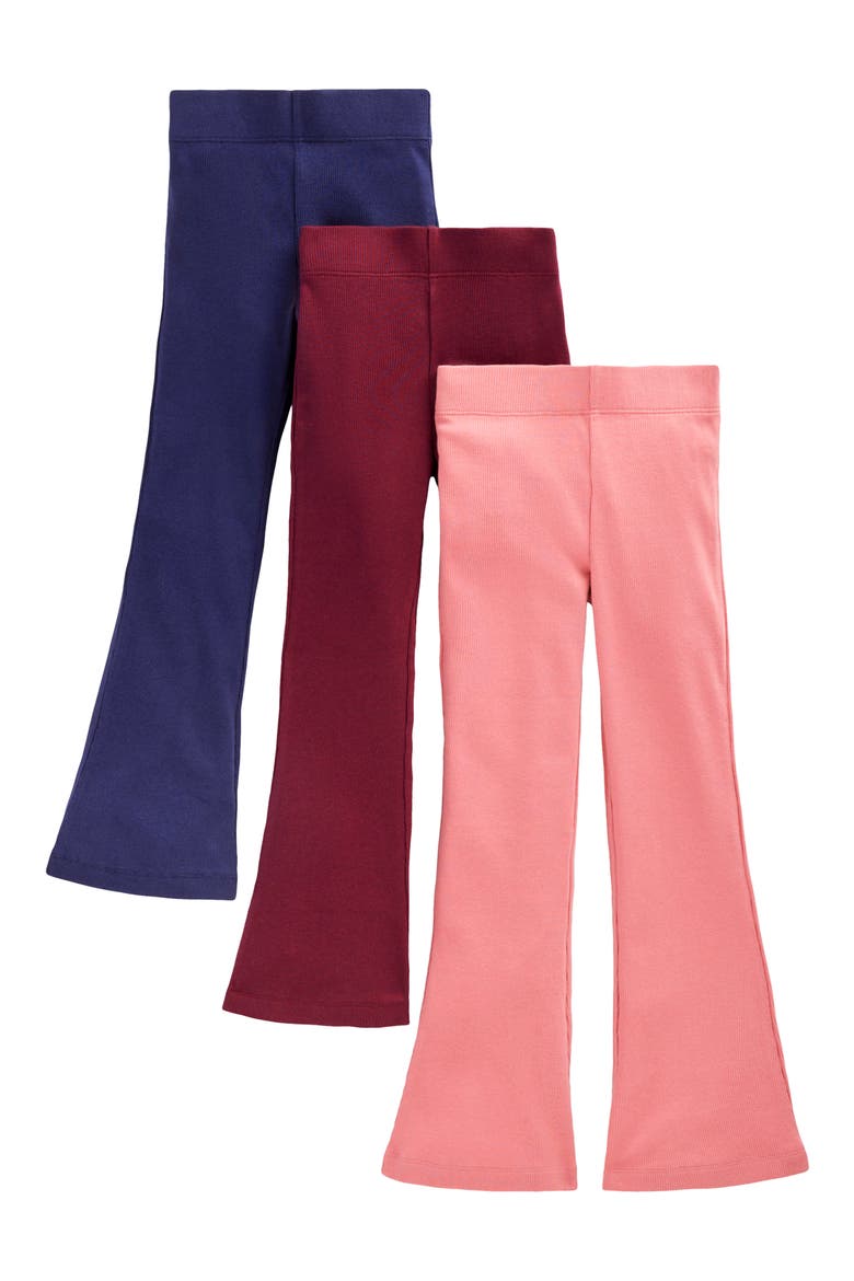 Kids' 3-Pack Ribbed Flared Leggings, Main, color, MULTI