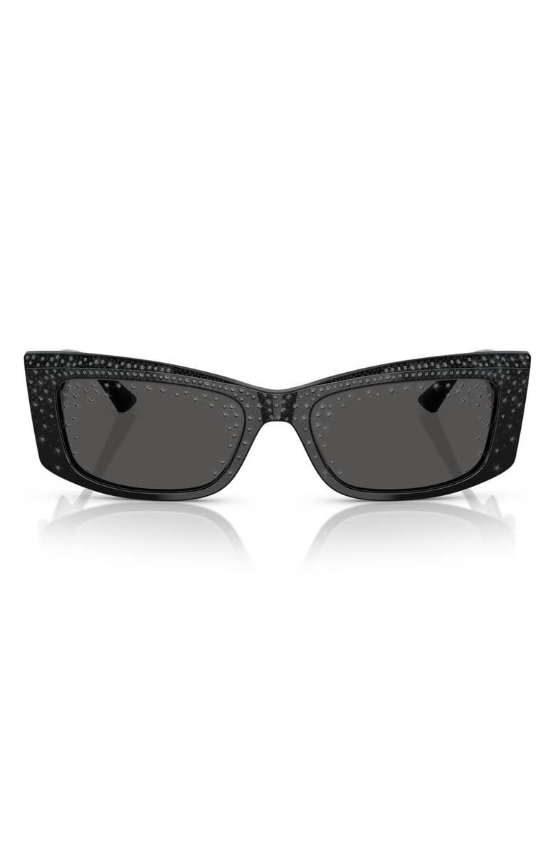 Jimmy Choo 55mm Pillow Sunglasses, Main, color, Black / Dark Grey