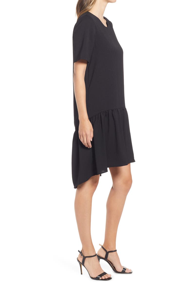 High/Low Knit Dress, Alternate, color, BLACK