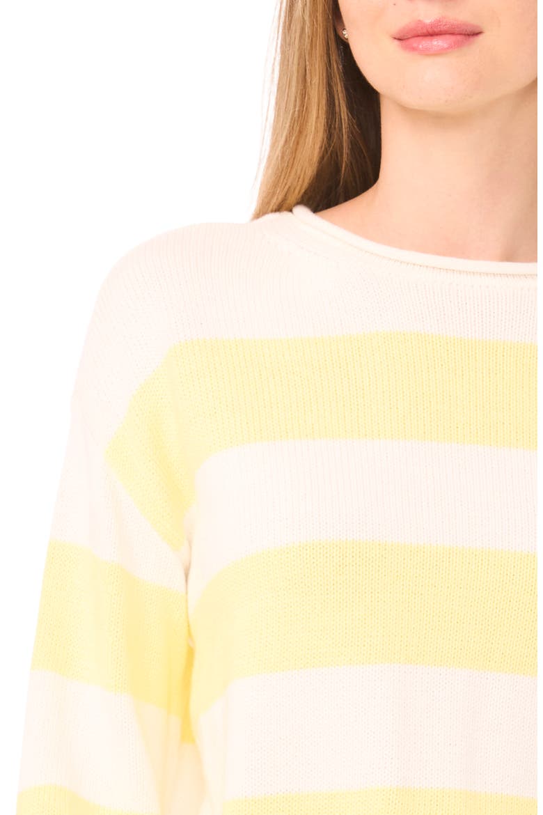 Stripe Roll Neck Sweater, Alternate, color, SUGAR YELLOW STRIPE