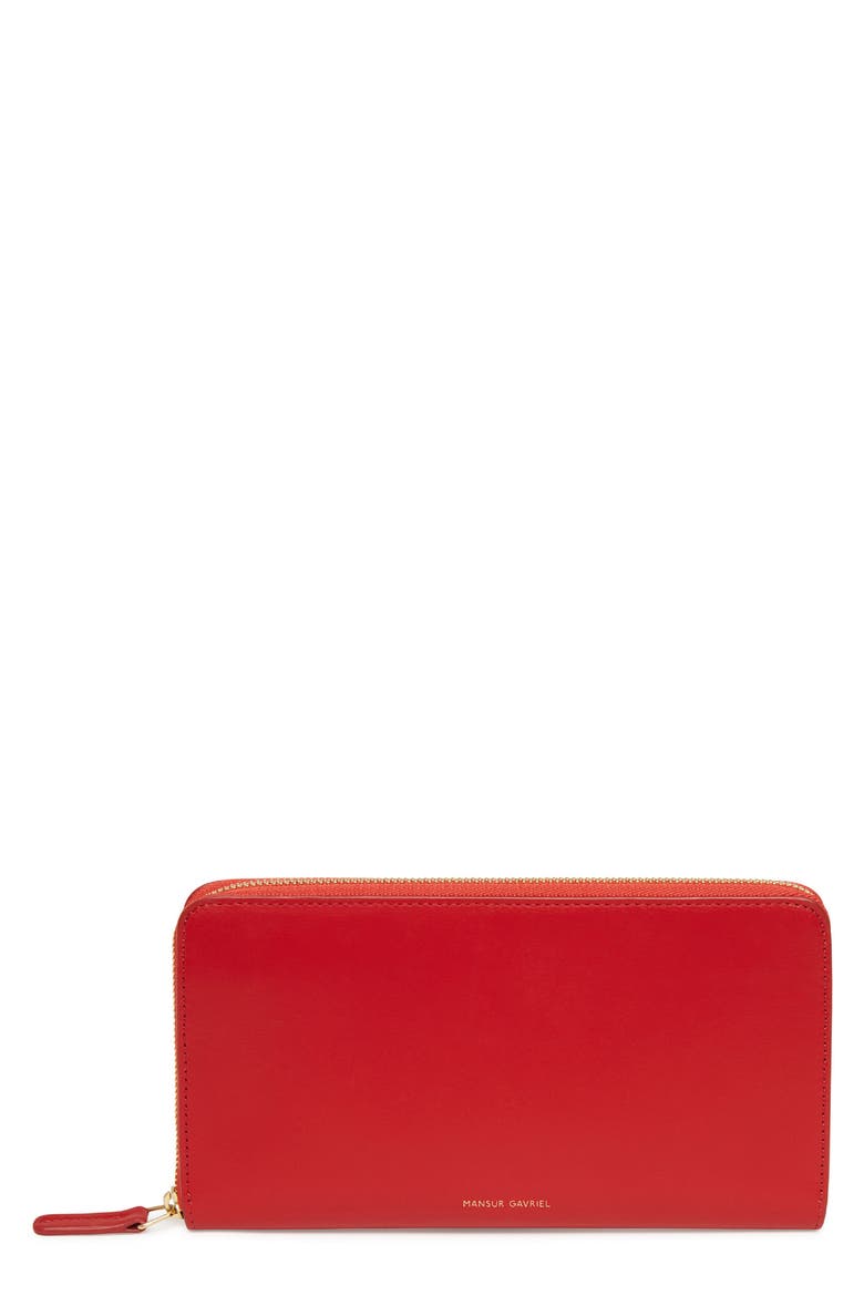 Leather Continental Wallet, Main, color, FLAMMA