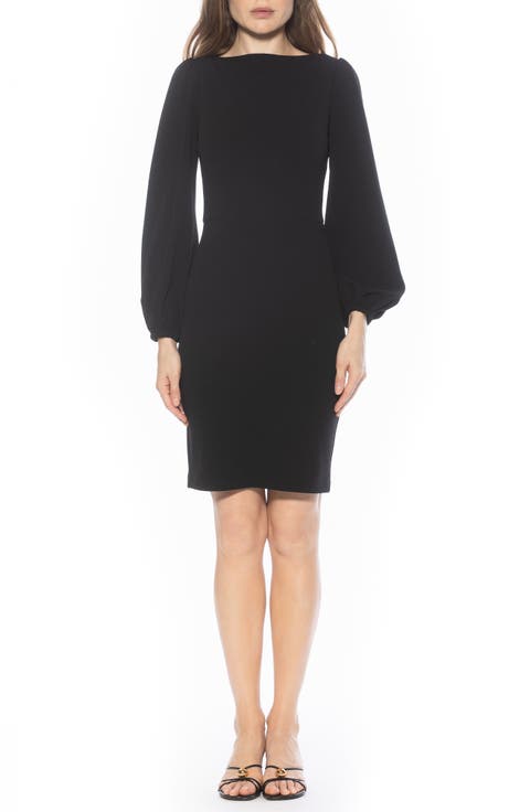Elowen Boatneck Long Sleeve Sheath Dress