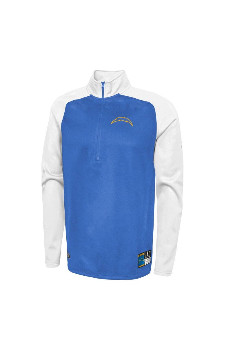 New Era Men's New Era Powder Blue Los Angeles Chargers Combine Authentic O-Line Raglan Half-Zip Jacket, Alternate, color, 