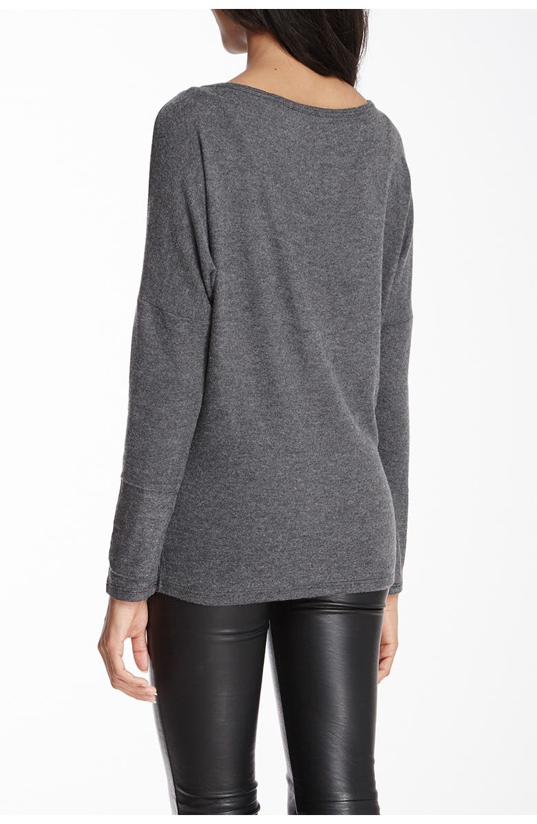 GO COUTURE Boatneck Dolman Sweater, Alternate, color, Charcoal Scribbled Heart