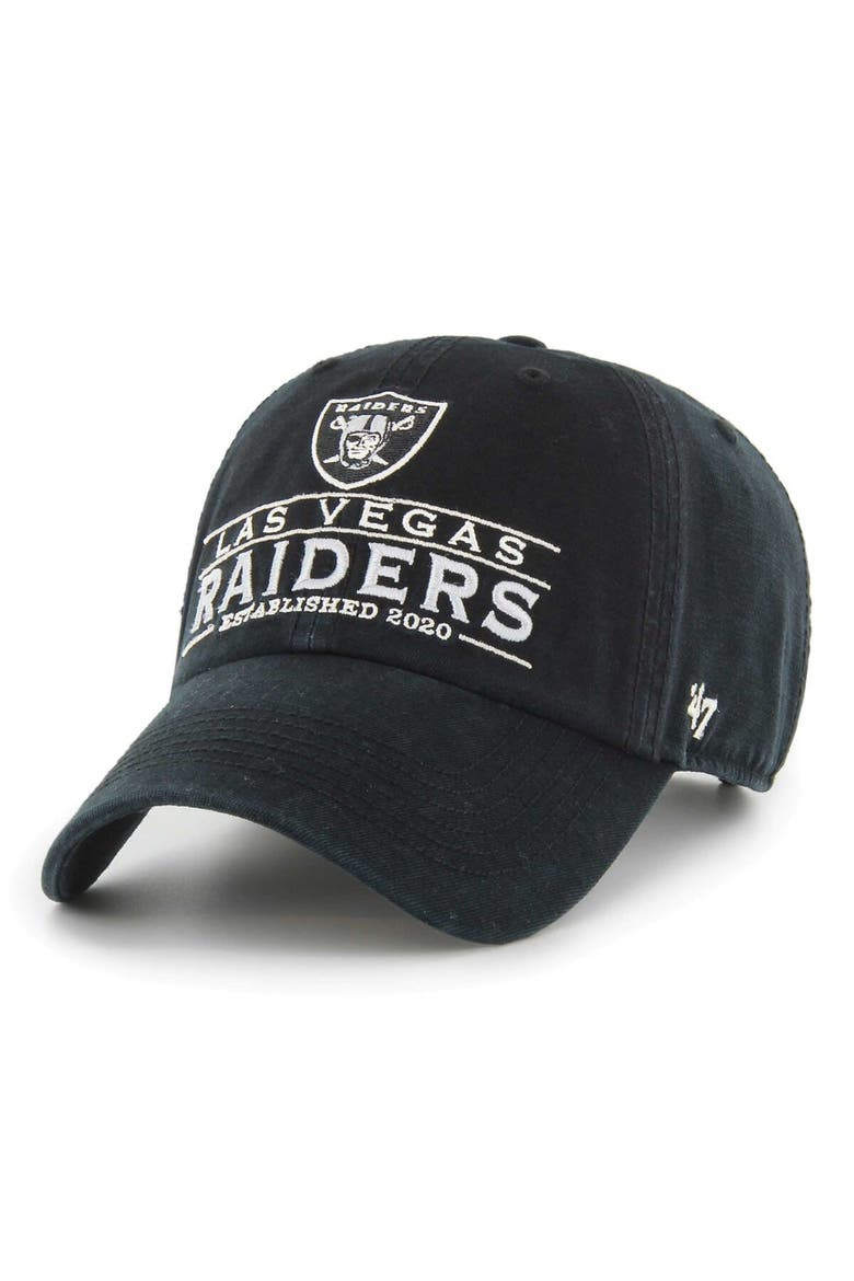 Men's '47  Black Las Vegas Raiders Vernon Clean Up Adjustable Hat, Main, color, Black