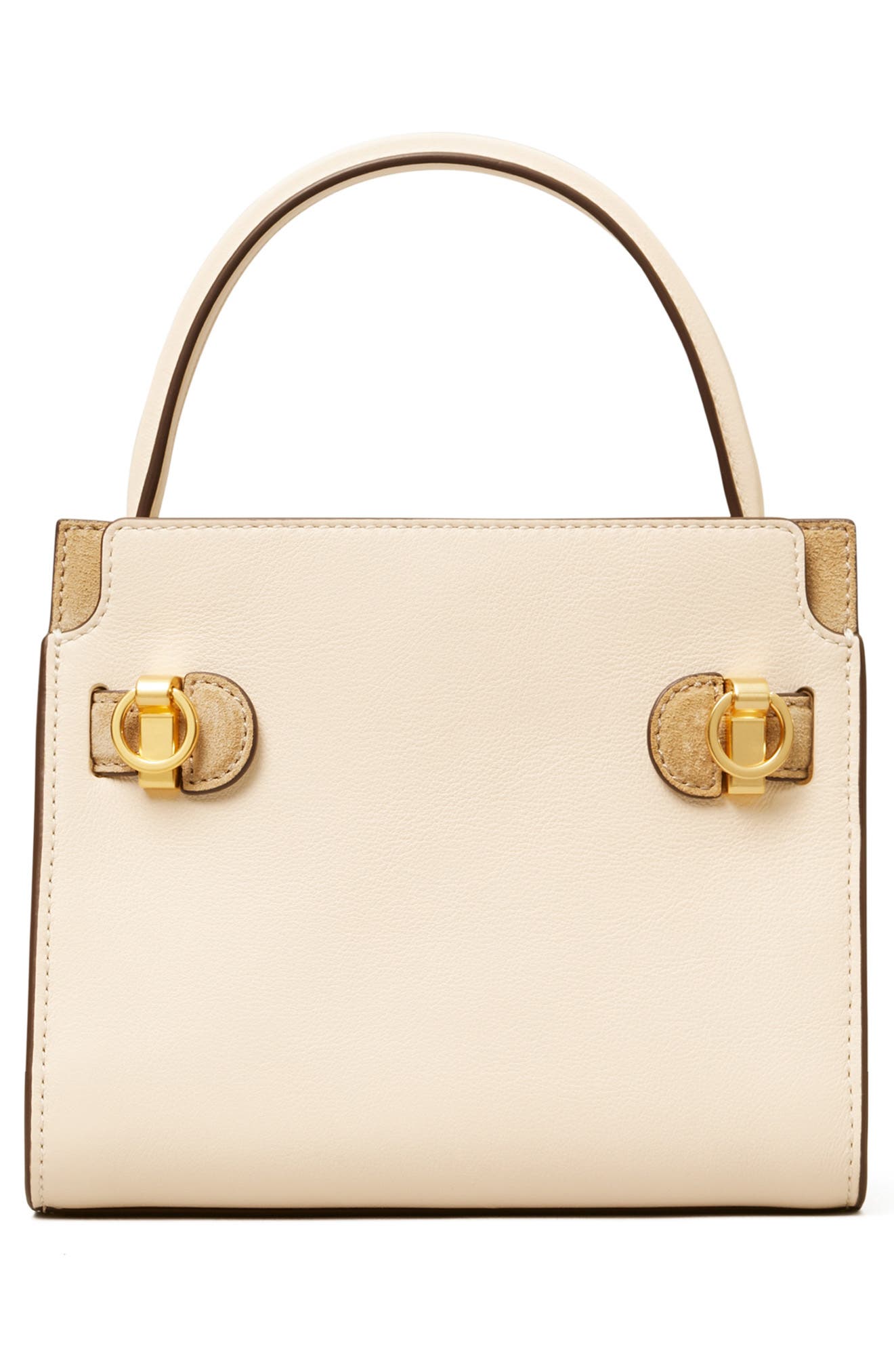Tory Burch Petite Lee Radziwill Leather Double Bag, Alternate, color, New Cream