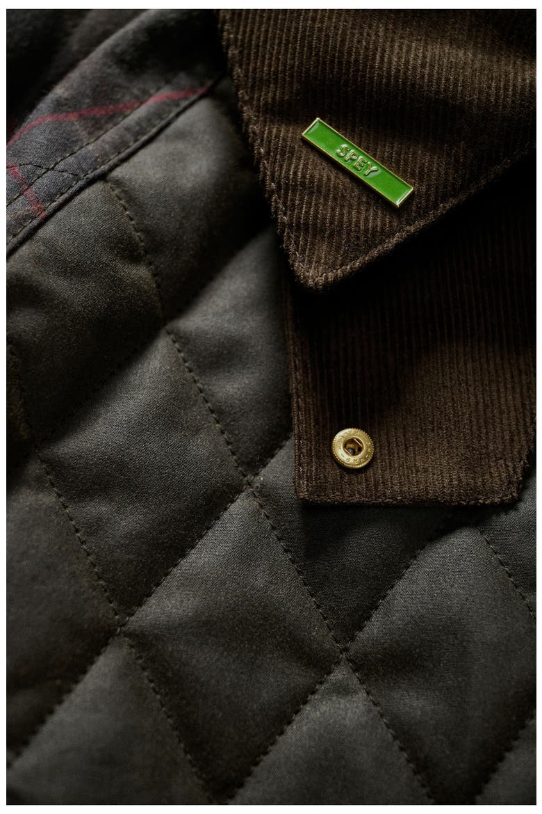 Tartan Reimagined Icon Quilted Waxed Cotton Jacket, Alternate, color, OLIVE/ CLASSIC