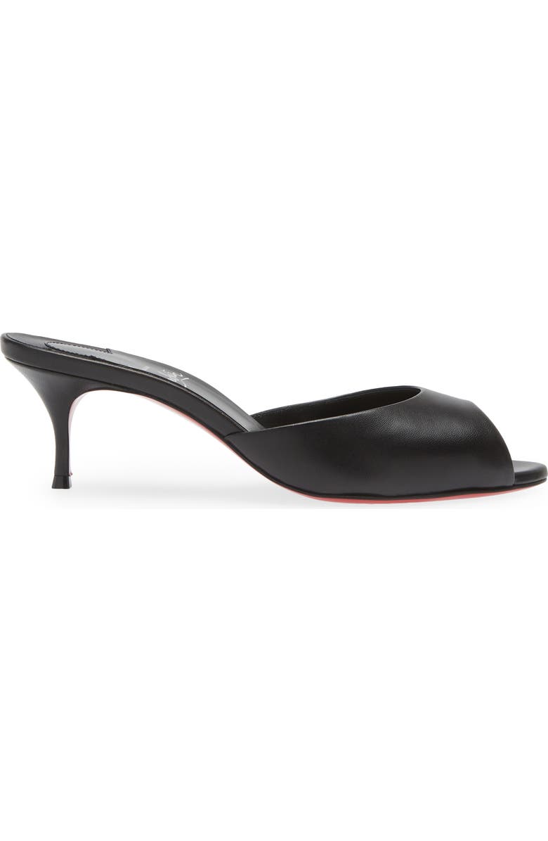 Christian Louboutin Me Dolly Kitten Heel Peep Toe Slide Sandal, Alternate, color, Black