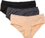 Felina Assorted 3-Pack Lace Trim Bikinis