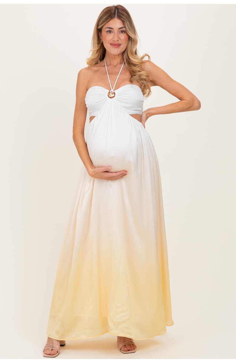 PinkBlush Ombre Satin Halter Cutout Maxi Dress, Main, color, 