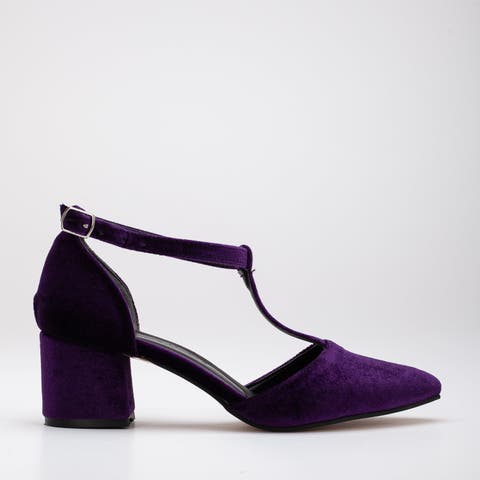 Anicette Velvet Mary Jane Heels