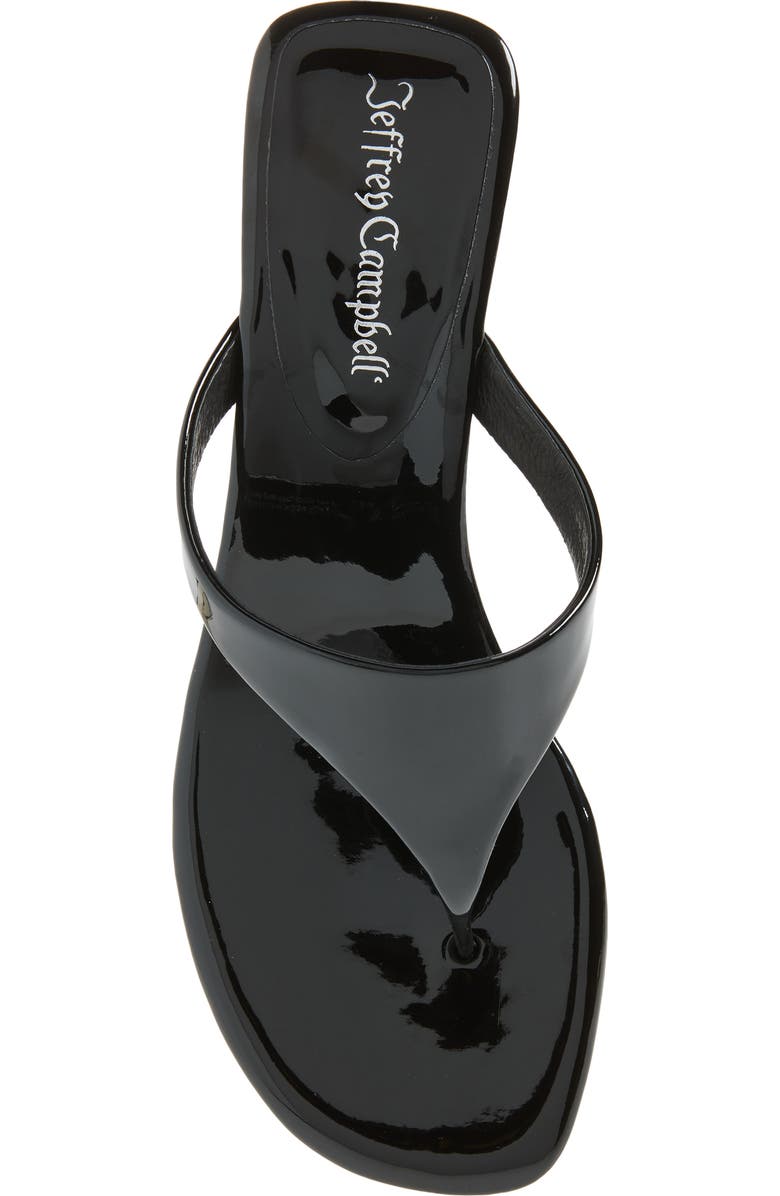 Jeffrey Campbell Medellin Wedge Flip Flop, Alternate, color, Black Patent