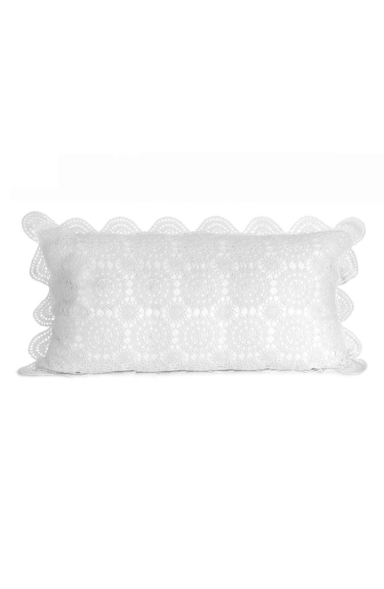 MELANGE HOME Handstitched 2-Pack Crochet Shams, Alternate, color, White