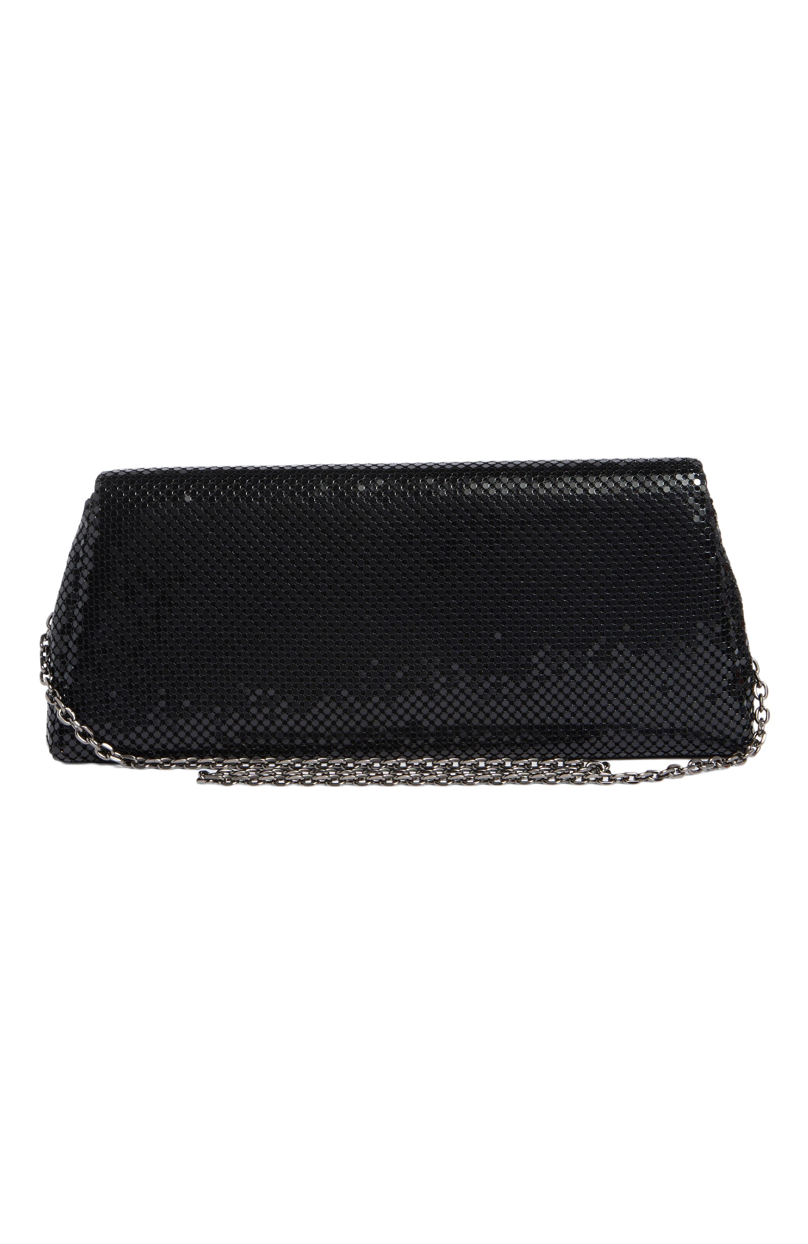 Whiting & Davis Romy Clutch, Alternate, color, Black