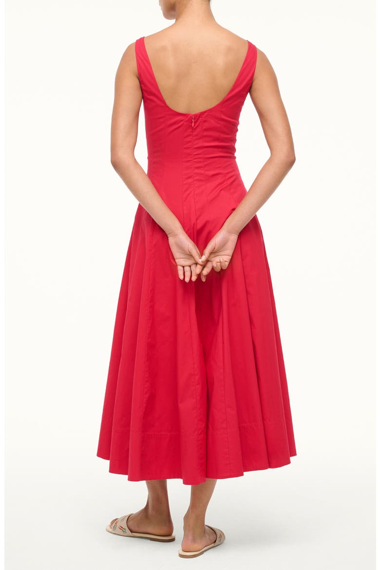 Wells Sleeveless Stretch Silk Midi Dress, Alternate, color, CHERRY