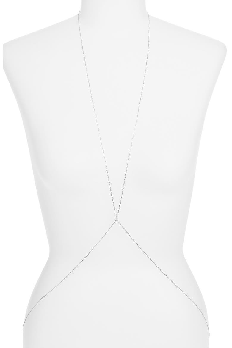 'Salome' Cubic Zirconia Body Chain, Main, color, SILVER