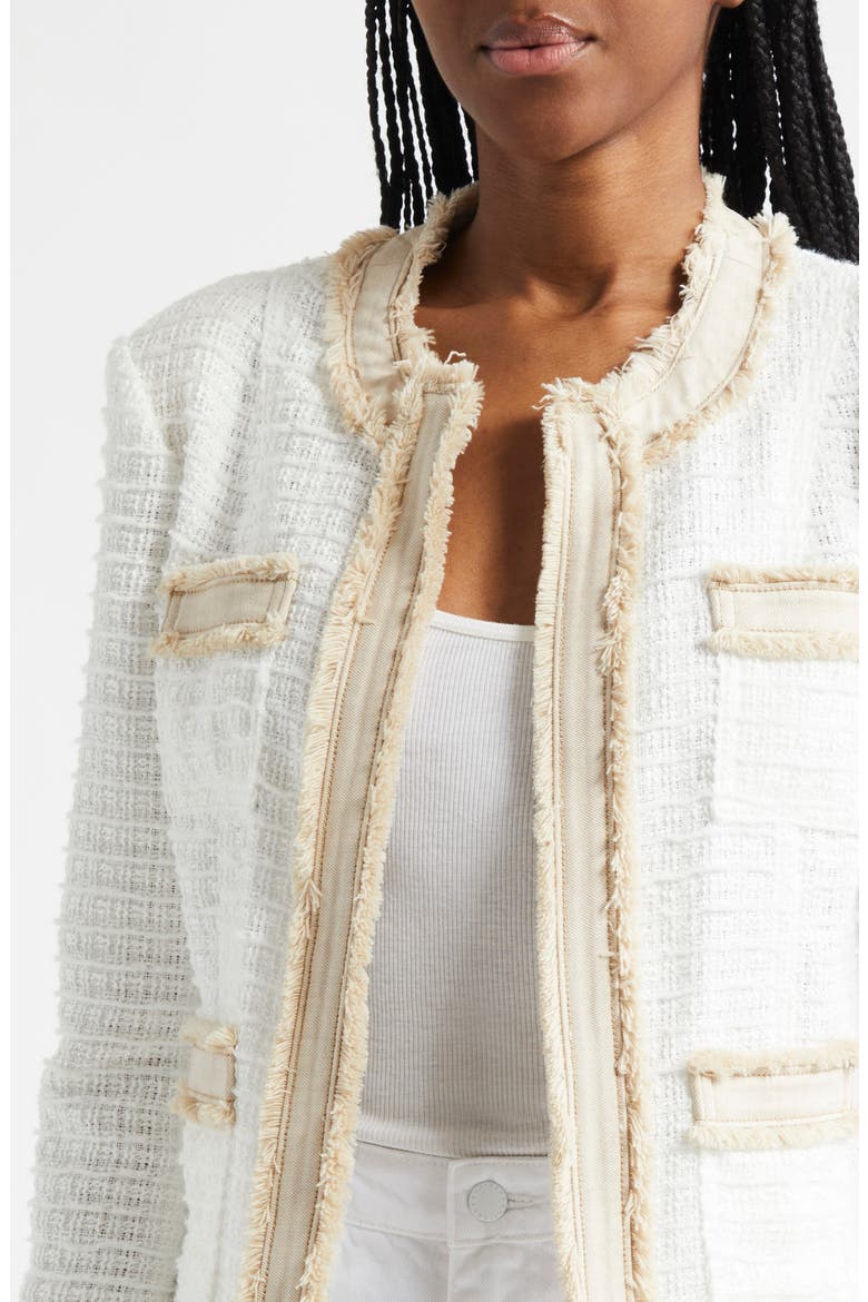 Agnes Tweed Jacket, Alternate, color, BLANCBISC