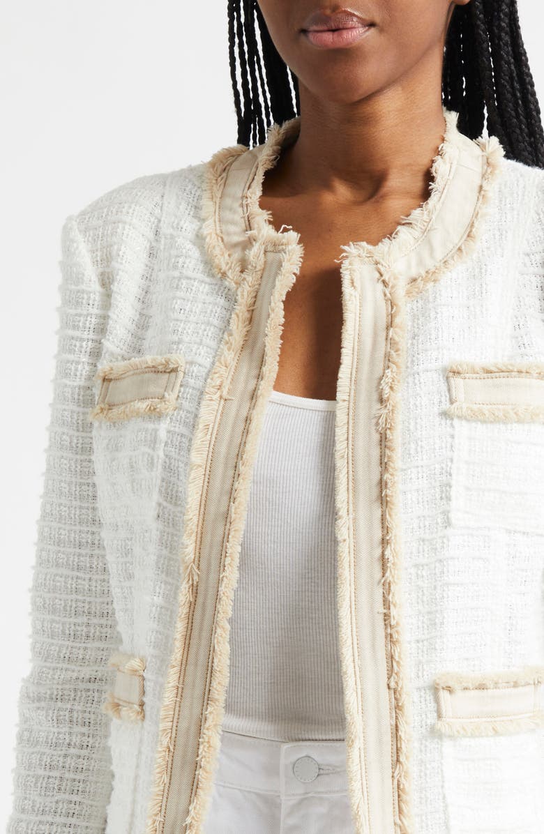 L
AGENCE Agnes Tweed Jacket, Alternate, color, Blanc/ Biscuit