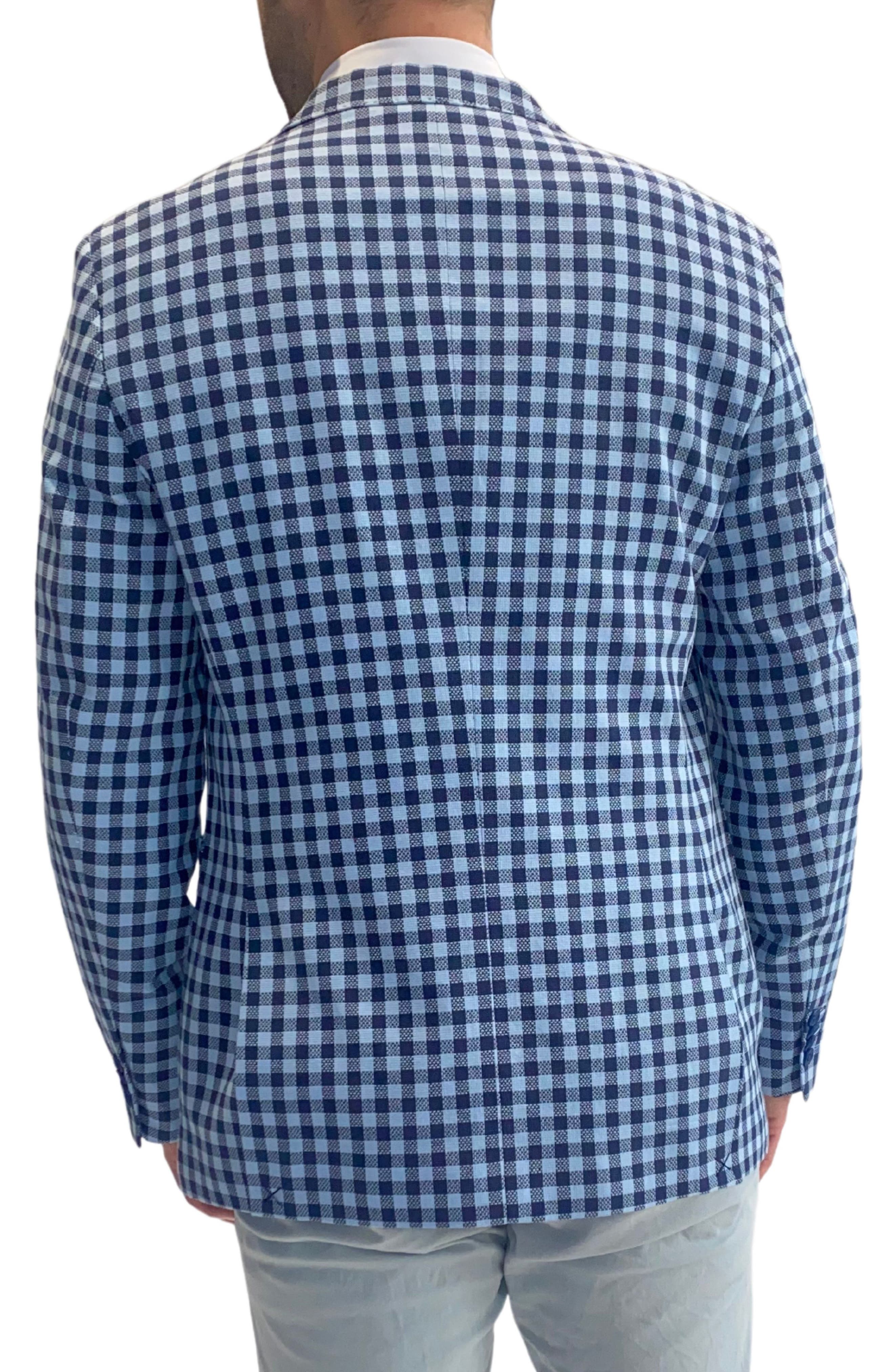 Blue Textured Check Sportcoat - image 2