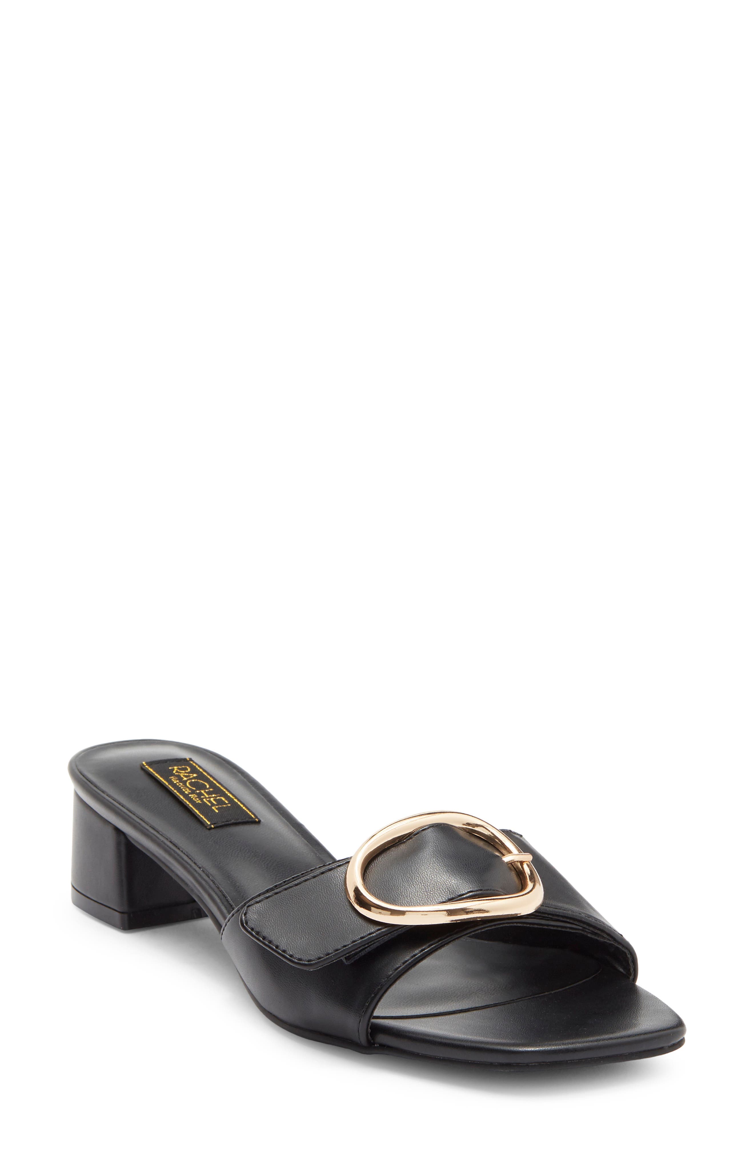 RACHEL Rachel Roy Sarah Block Heel Slide Sandal, Main, color, Black