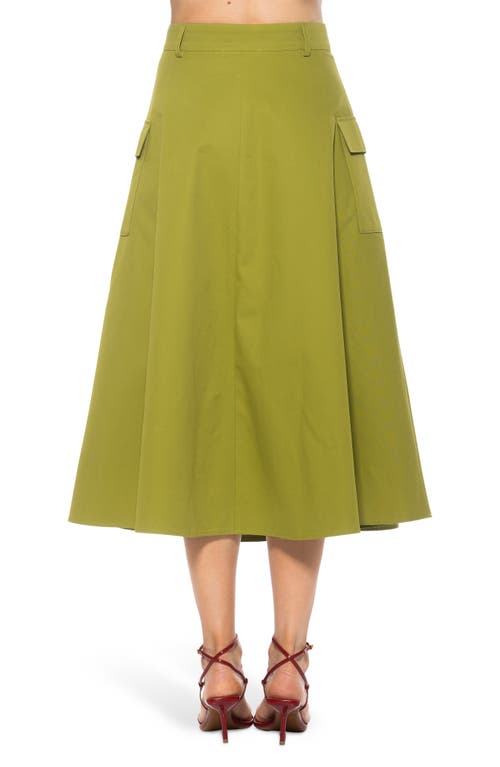 Alexia Admor Avery Cargo Midi Skirt In Sage