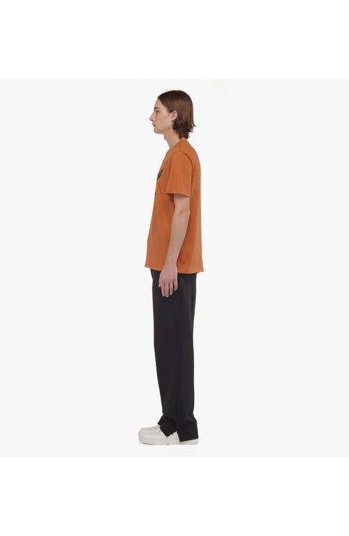 Mcm Laurel Logo Print T-shirt In Organic Cotton In Cognac