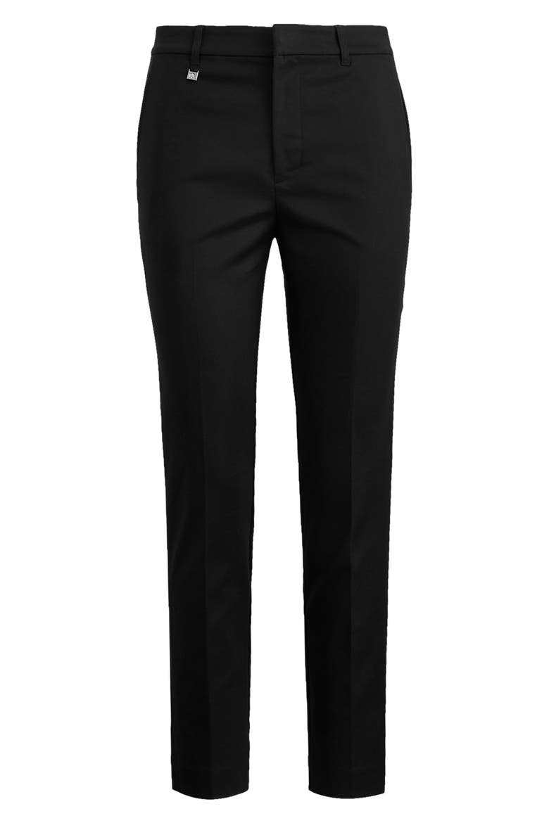 Double Faced Stretch Cotton Pants, Alternate, color, POLO BLACK
