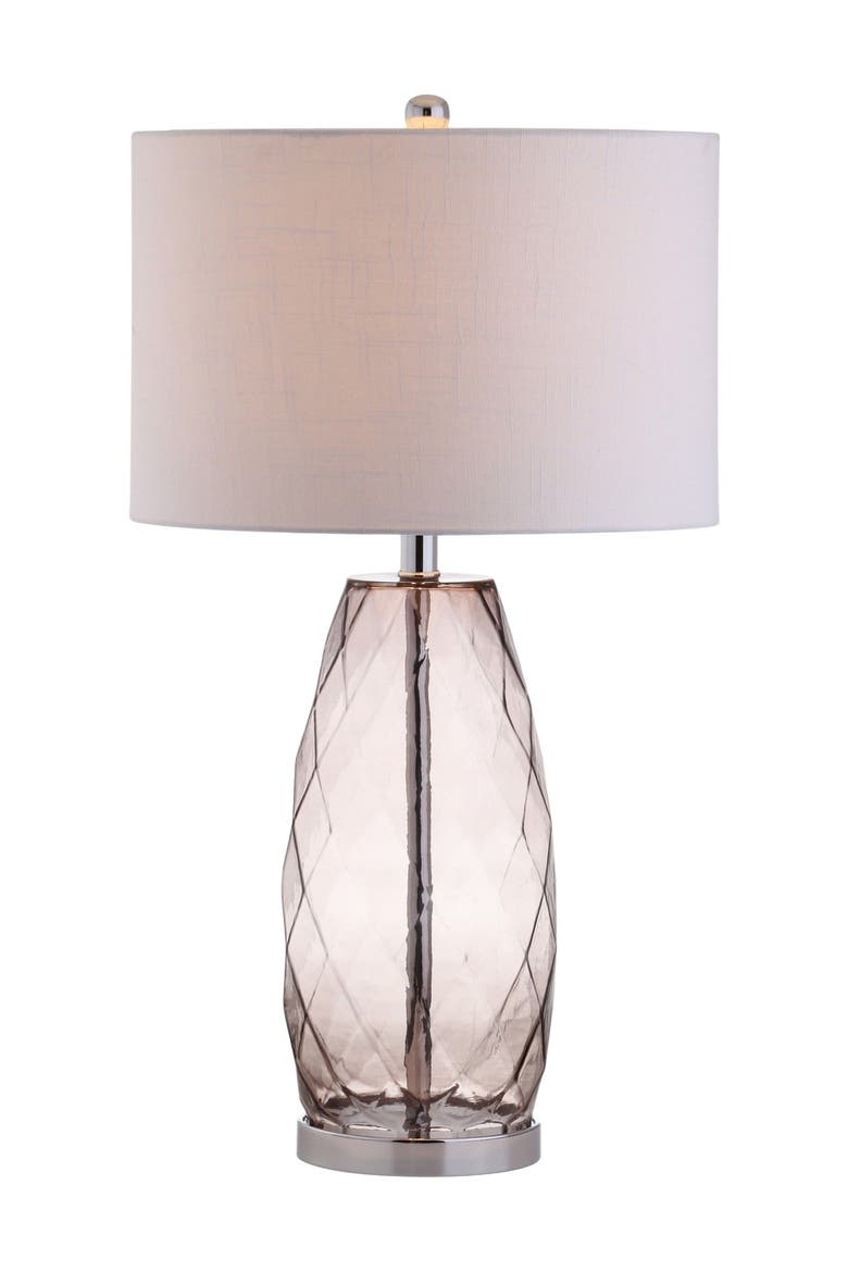 Juliette 26.5" Glass/Metal LED Table Lamp, Main, color, Smoked Gray