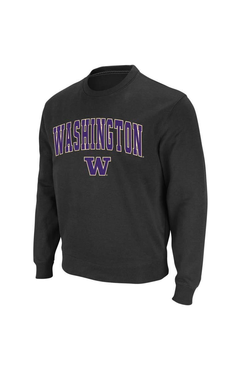 COLOSSEUM Men's Colosseum Charcoal Washington Huskies Arch & Logo Crew Neck Sweatshirt, Alternate, color, Charcoal