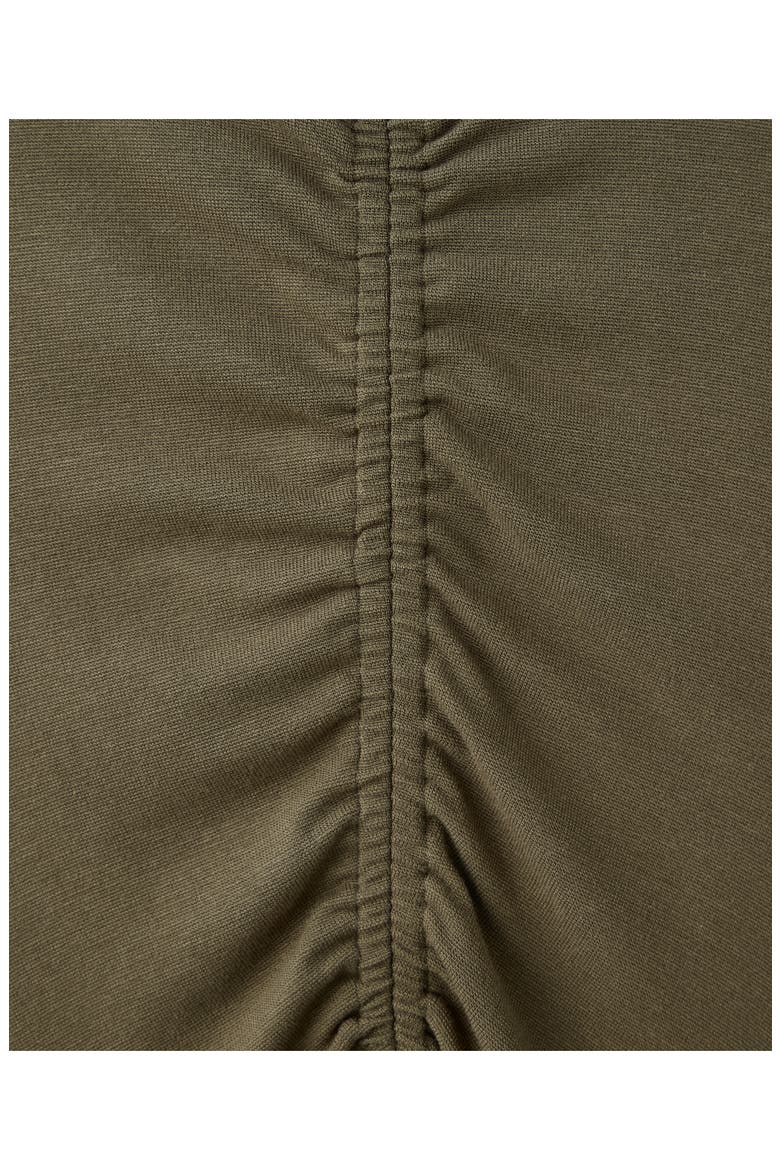 Ruched Sleeveless Midi Dress, Alternate, color, KHAKI GREEN