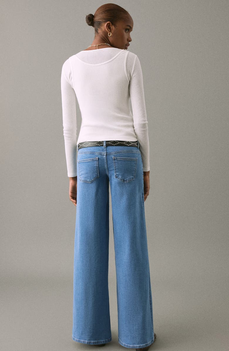 MANGO TEEN Low Rise Wide Leg Jeans, Alternate, color, Light Blue