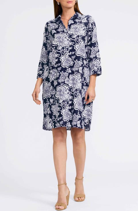 Rocca Floral Print Belted Shirtdress
