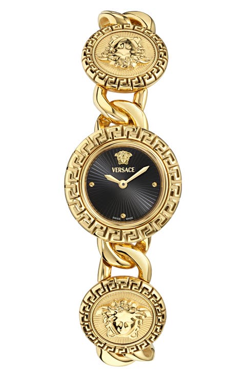 La Greca Stud Icon Two-Tone Bracelet Watch, 28mm