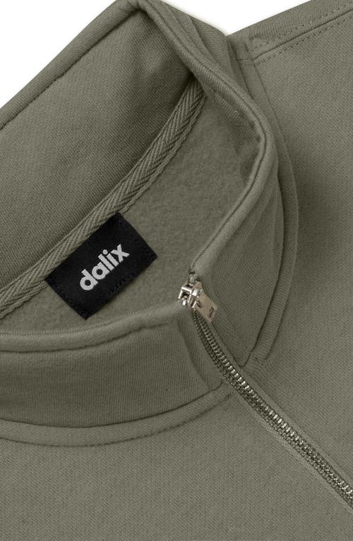 Dalix Womens Heartly Ghost Quarter Zip Pullover In Green