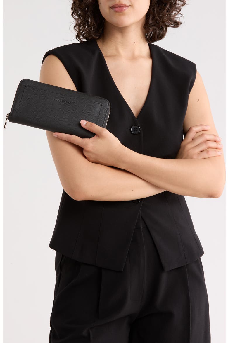 Zip Around Wallet, Alternate, color, BLACK