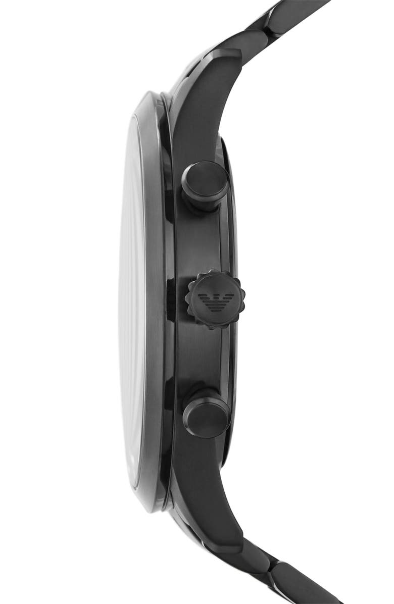 Emporio Armani Chronograph Bracelet Watch, 43mm, Alternate, color, Black
