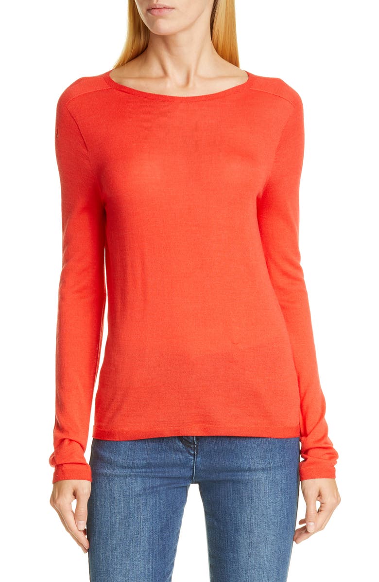 St. John Collection Fine Gauge Merino Jersey Sweater, Main, color,