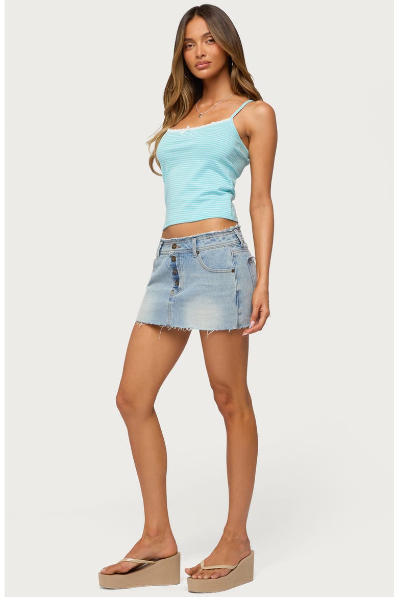 Emmaline Stripe Lace Trim Camisole, Alternate, color, AQUA