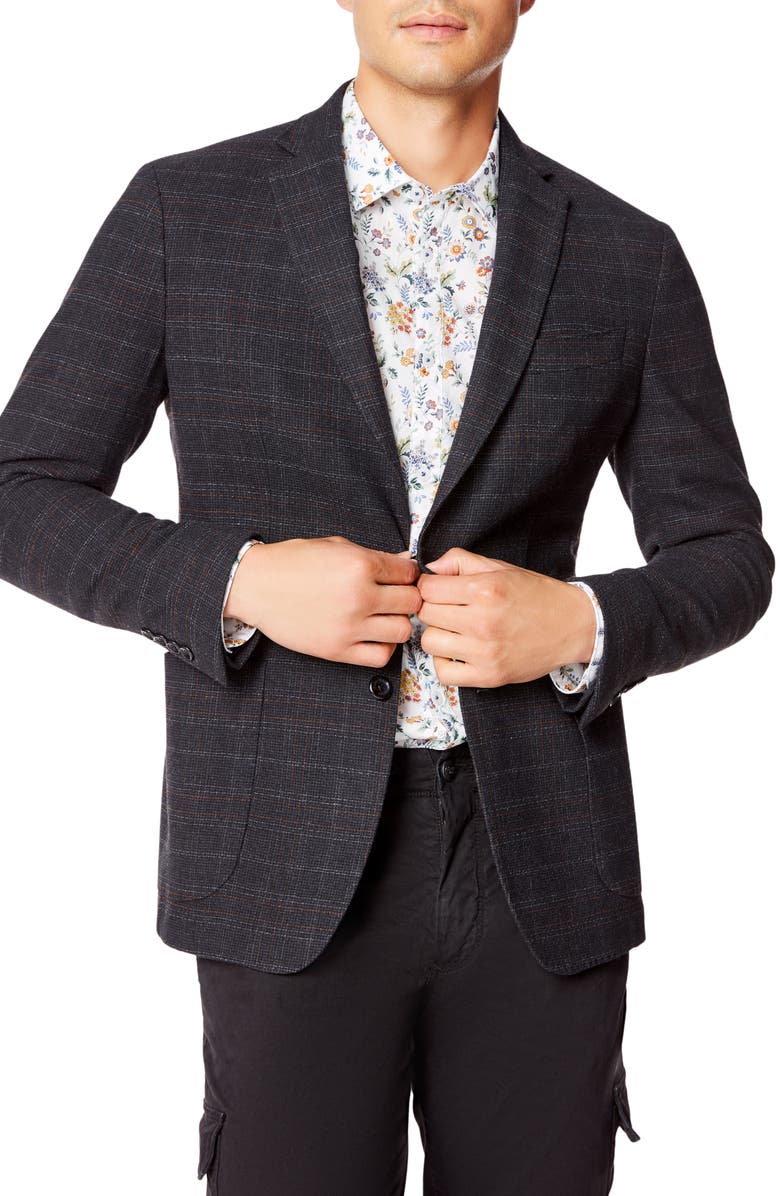 Good Man Brand Slim Fit Plaid Knit Wool Blend Sport Coat, Main, color, 