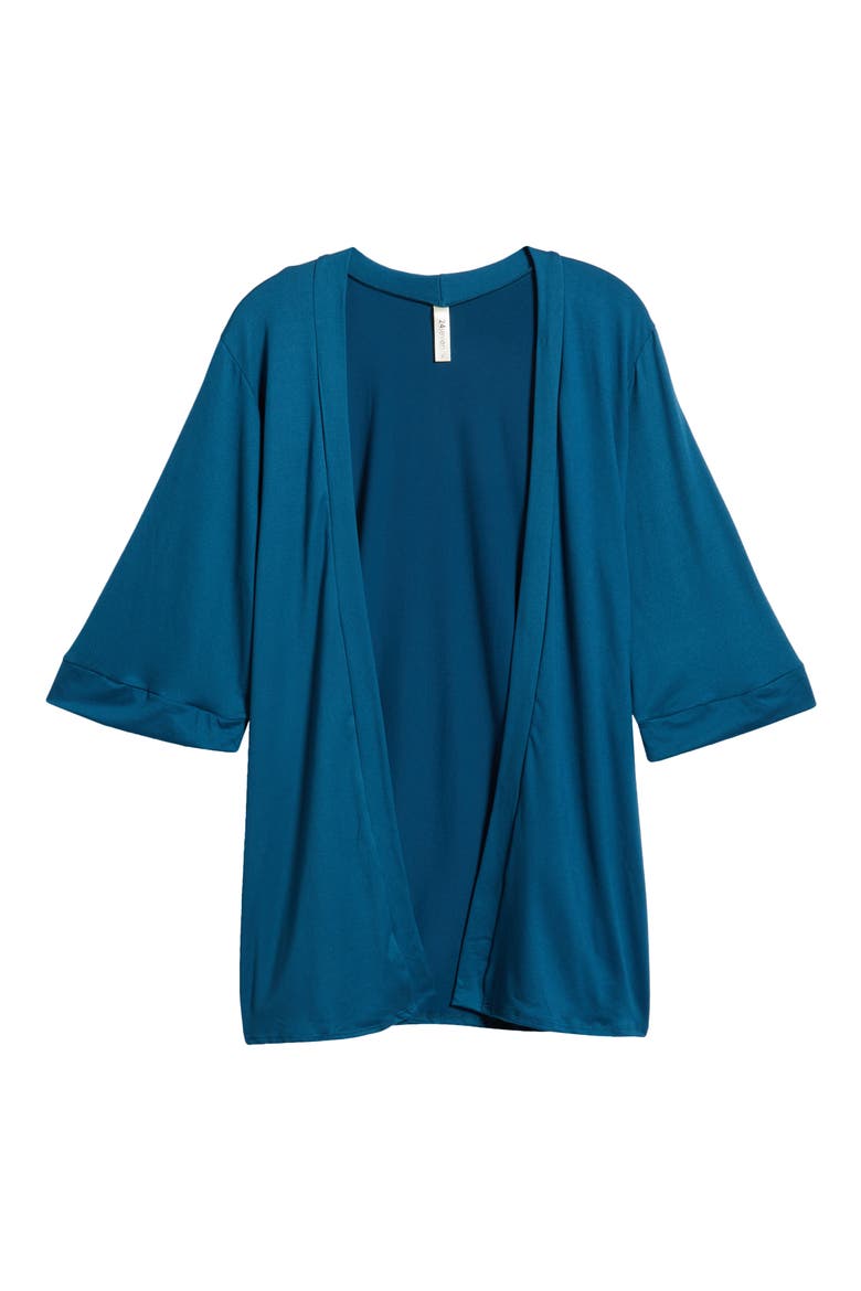 Open Front Cardigan, Alternate, color, TEAL