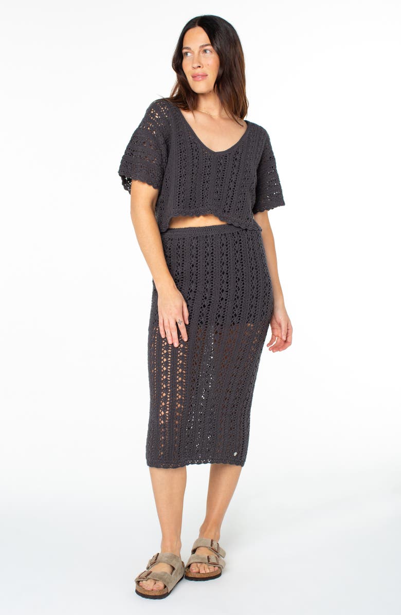 Roxy Sea Swirl Boxy Crochet Sweater, Alternate, color,