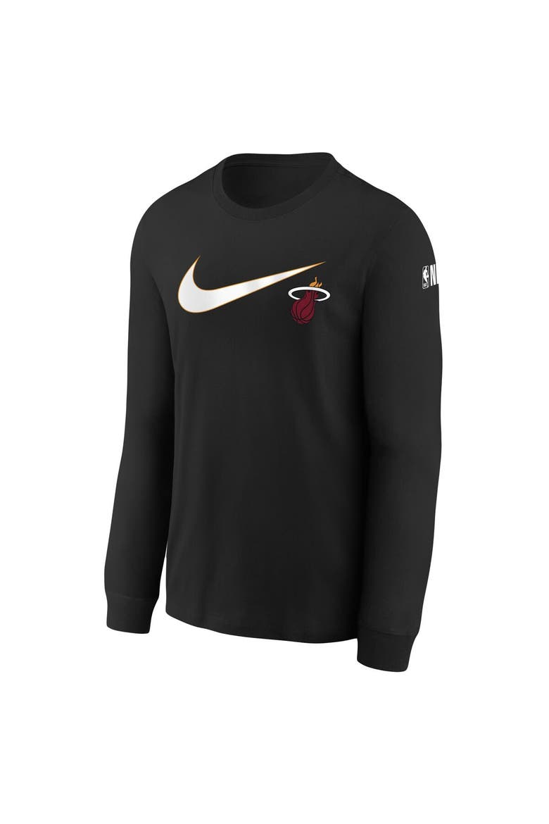 Youth Nike Black Miami Heat Swoosh Long Sleeve T-Shirt, Alternate, color, Black
