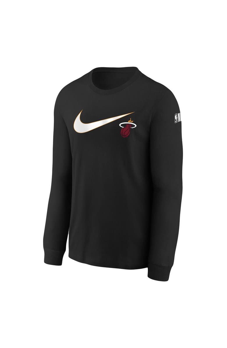 Nike Youth Nike Black Miami Heat Swoosh Long Sleeve T-Shirt, Alternate, color, Black