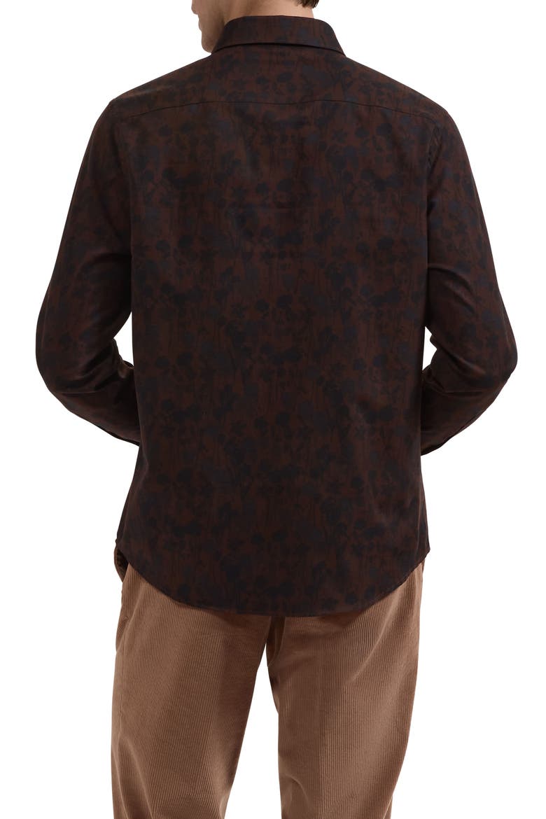 Julian Shaped Long Sleeve Cotton Shirt, Alternate, color, TOBACCO