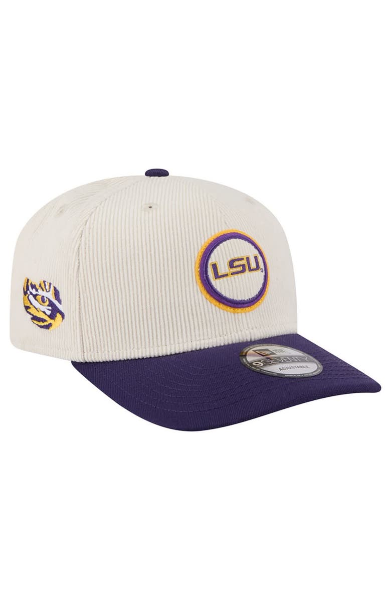 New Era Men's New Era Cream/Purple LSU Tigers Loyal Corduroy 9SEVENTY Adjustable Hat, Main, color, Cream