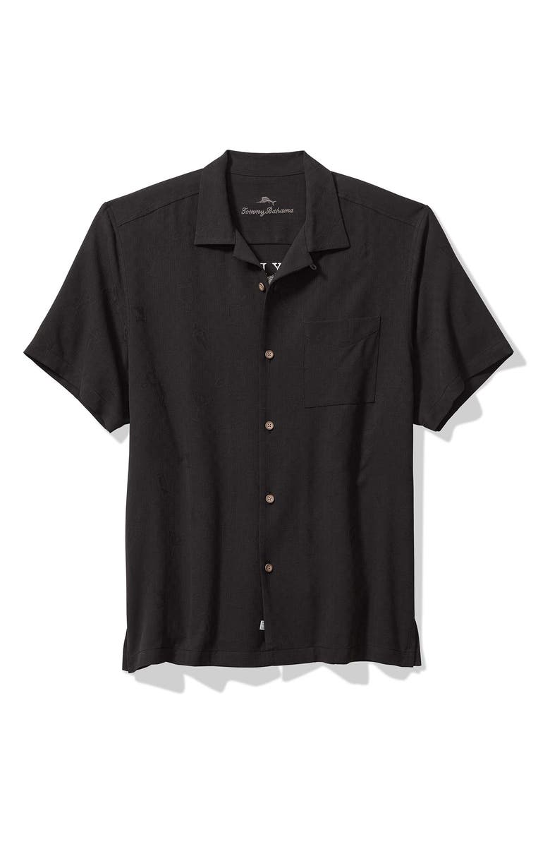 Tommy Bahama Here to Shake Things Up Embroidered Silk Camp Shirt, Main, color,